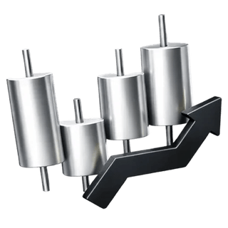 3D-icoon van een candlestick-handelsgrafiek op de over-ons-pagina van withclarity